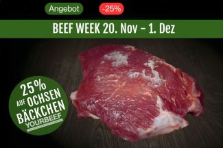 Ochsenbäckchen, Rinderbäckchen, Rinderbacken, Ochsenbacken mit abgelösten Parüren/Fettdeckel extra für die Soße.