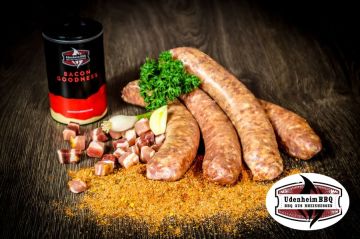 Bacon Goodness Bratwurst - die herzhafte mit Bacon Godness Gewürz von Udenheim BBQ.