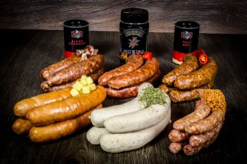 Das Party-Bratwurst Paket mit 6 verschiedenen Bratwürsten - und alle hausgemacht! In diesem Paket ist für jeden was dabei und die Party kann steigen!