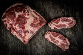 Ibérico Hals - Schweinehals vom Cerdo Ibérico de Bellota, Nackensteaks vom Ibérico