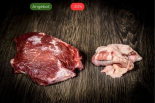 Ochsenbäckchen, Rinderbäckchen, Rinderbacken, Ochsenbacken mit abgelösten Parüren/Fettdeckel extra für die Soße.