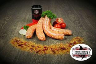 South-Western Bratwurst von BBQ aus Rheinhessen und Yourbeef. Diese würzige Bratwurst im "Mexican Southwest Style"