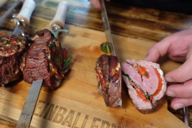 Gefüllte Flank Steak Rolle